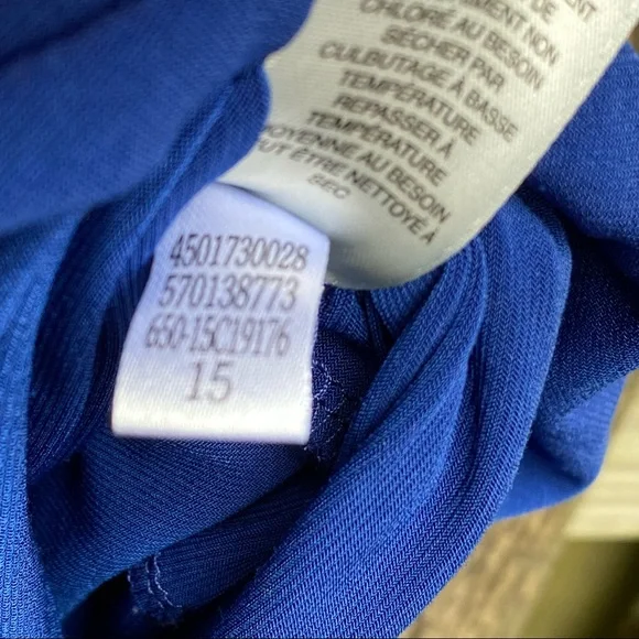 Chicos Royal blue Jumpsuit 1 piece pantsuit Elastic waist Zip back Jumper - Picture 8 of 11